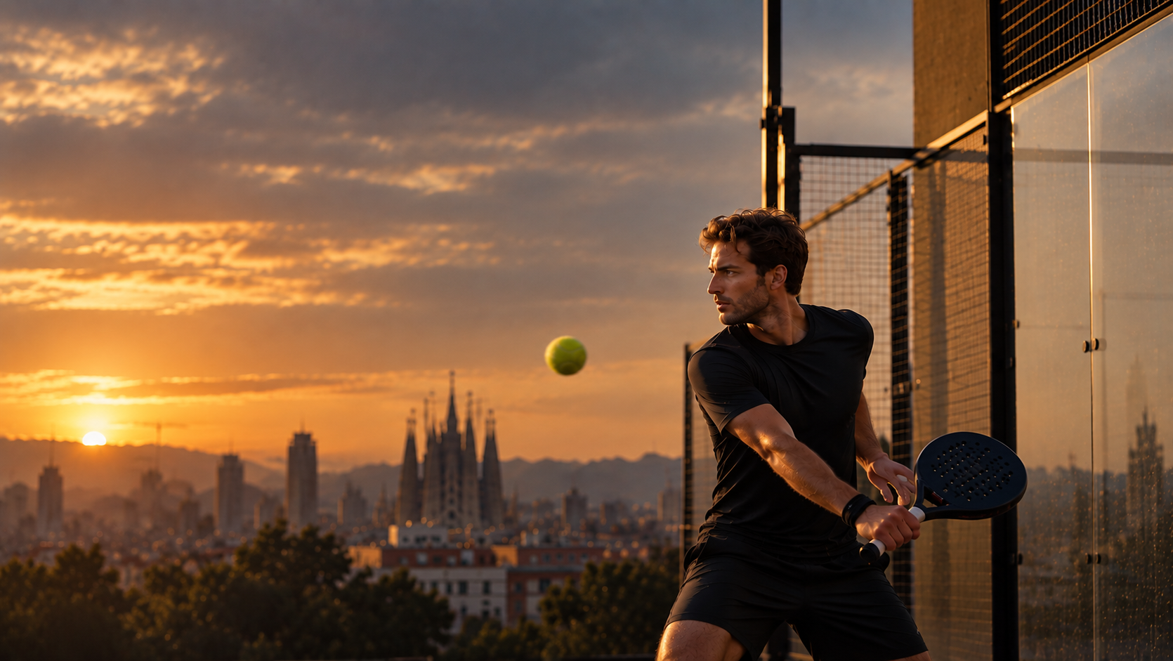 Joaquim Florensa playing padel in Barcelona